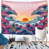 Gobeläng lomohoo abstrakt skiss konst svart vit kyssar Hem - Tillbehör och dekorationer Naty Shop Ocean Wave Orange 150L X 130B Cm