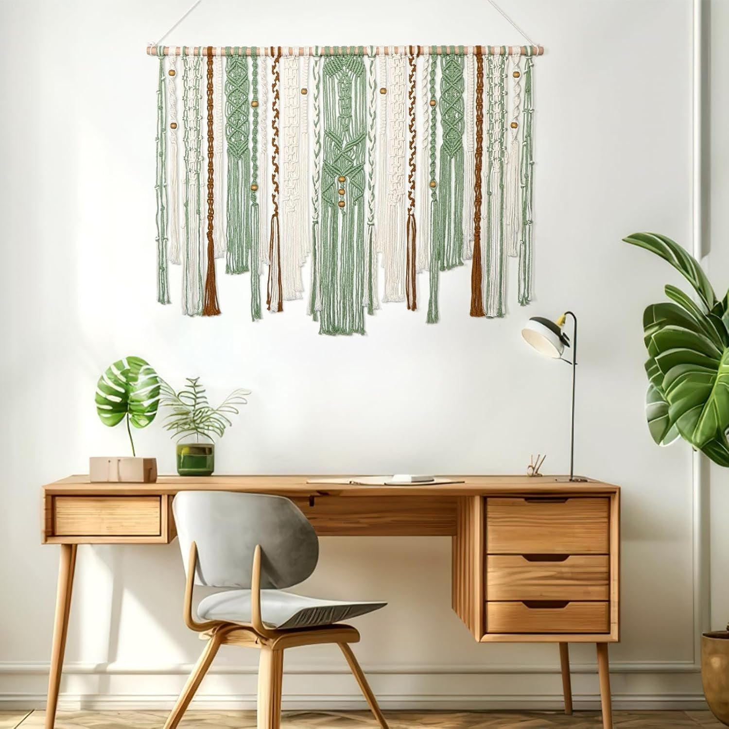 Gobeläng lomohoo stor deco grön estetisk vävd Hem - Accessoarer och dekorationer Naty Shop