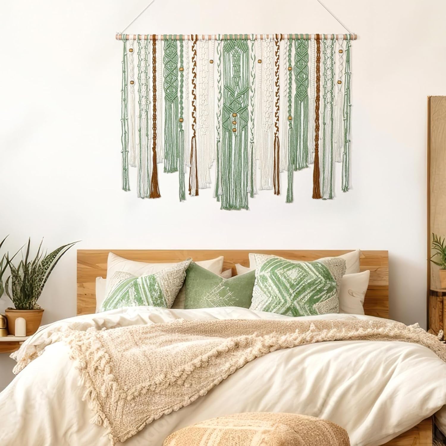 Gobeläng lomohoo stor deco grön estetisk vävd Hem - Accessoarer och dekorationer Naty Shop