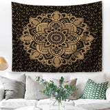 Majami Indian mandala gobeläng svart guld polyester canvas Hem - Accessoarer och dekorationer Naty Shop