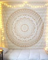 Mandala gobeläng rum dekoration estetisk guld vit canvas Hem - Tillbehör och dekorationer Naty Shop Standard Titel
