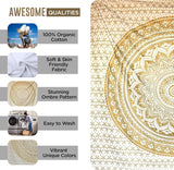 Mandala gobeläng rum dekoration estetisk guld vit canvas Hem - Accessoarer och dekorationer Naty Shop