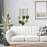 Gobeläng träpärlor gröna blad krok Hem - Tillbehör och dekorationer Naty Shop