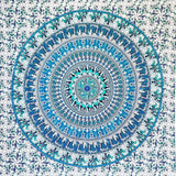 Gobeläng momomus mandala färgad bomull orientalisk design Hem - Tillbehör och dekorationer Naty Shop Vit-blå 135L X 210B Cm