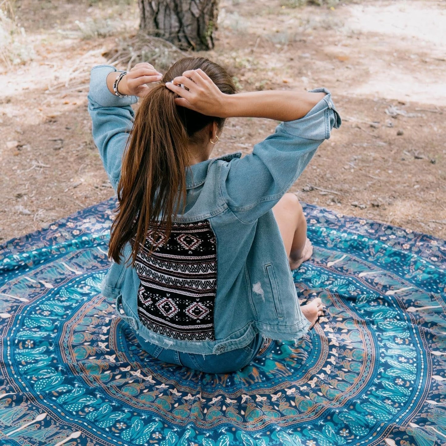 Gobeläng momomus mandala färgad bomull orientalisk design Hem - Accessoarer och dekorationer Naty Shop