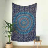 Gobeläng momomus mandala färgad bomull orientalisk design Hem - Tillbehör och dekorationer Naty Shop Blå C 135L X 210B Cm