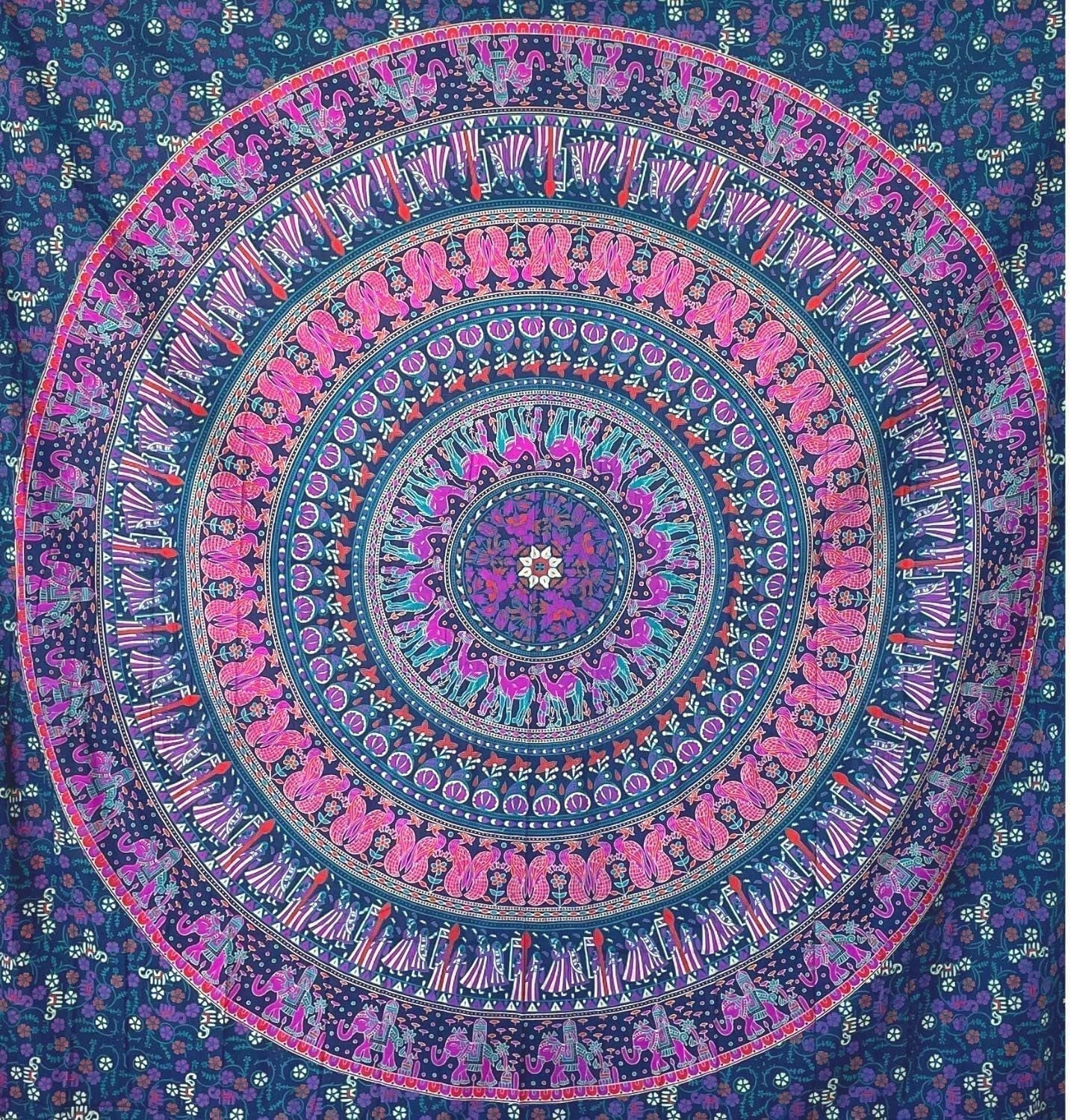 Gobeläng momomus mandala färgad bomull orientalisk design Hem - Tillbehör och dekorationer Naty Shop Violet A 210L X 230B Cm