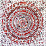 Gobeläng momomus mandala färgglada orientaliska mönster i bomull Hem - Tillbehör och dekorationer Naty Shop Vit-orange 210L X 230B Cm