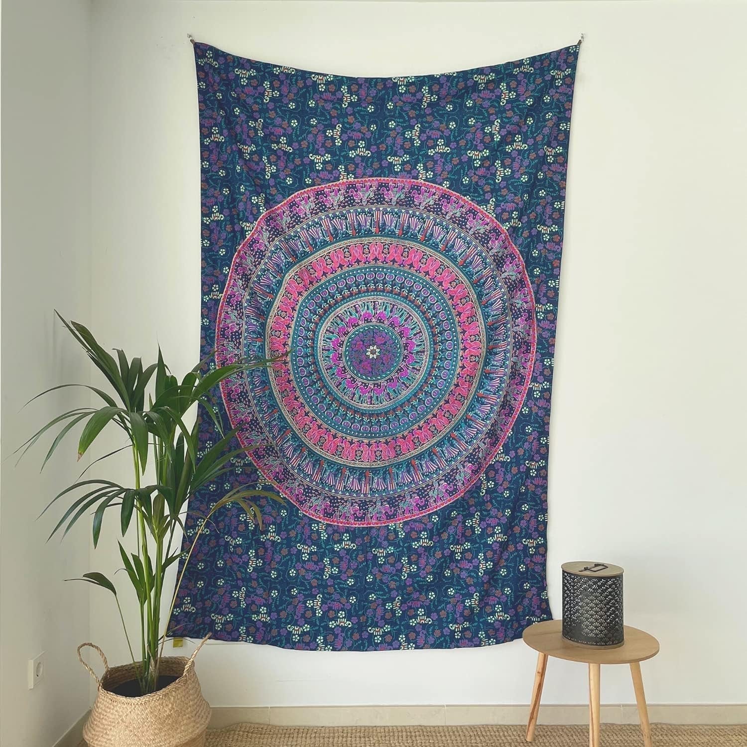 Gobeläng momomus mandala färgad bomull orientalisk design Hem - Tillbehör och dekorationer Naty Shop Violet A 135L X 210B Cm
