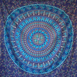 Gobeläng momomus mandala färgad bomull orientalisk design Hem - Tillbehör och dekorationer Naty Shop Blå C 210L X 230B Cm