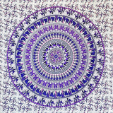 Gobeläng momomus mandala färgglada orientaliska mönster i bomull Hem - Tillbehör och dekorationer Naty Shop Vit-lila 135L X 210B Cm