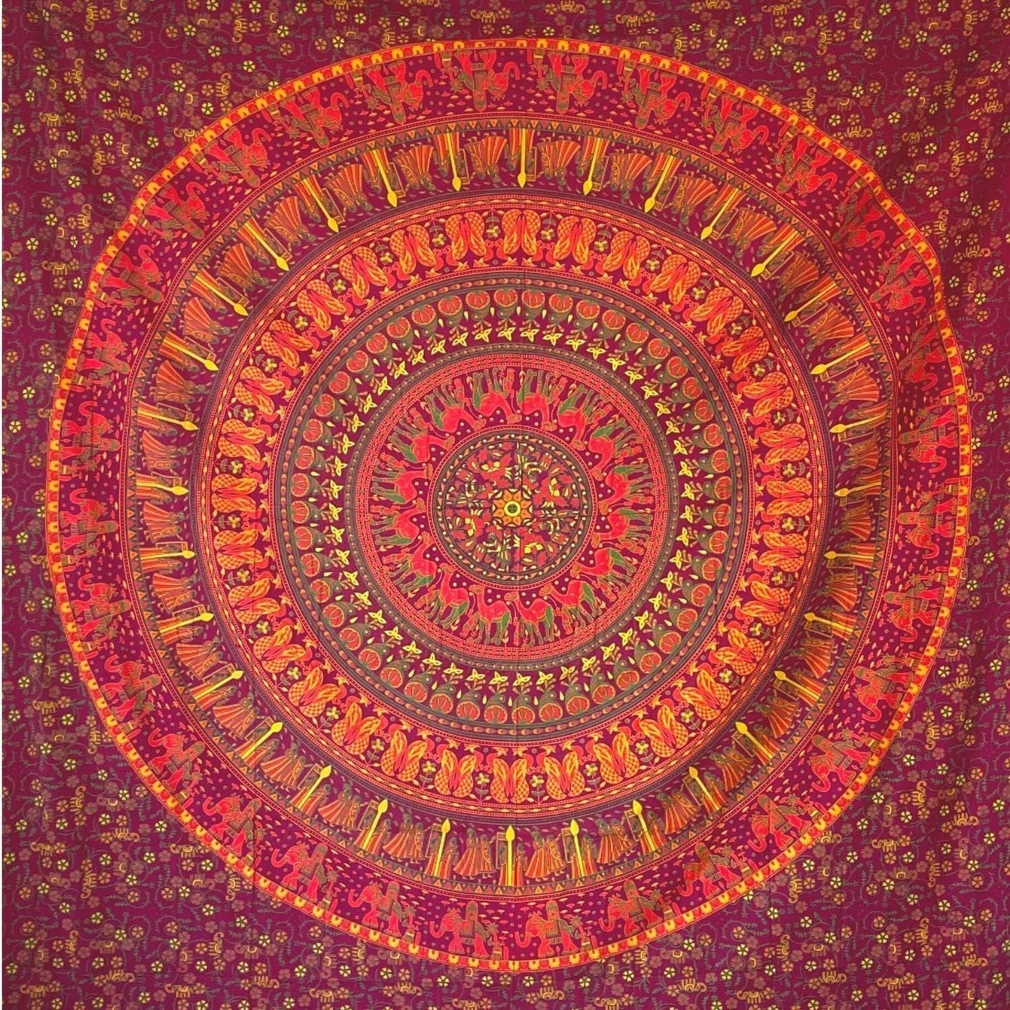 Gobeläng momomus mandala färgad bomull orientalisk design Hem - Tillbehör och dekorationer Naty Shop Orange 210L X 230B Cm