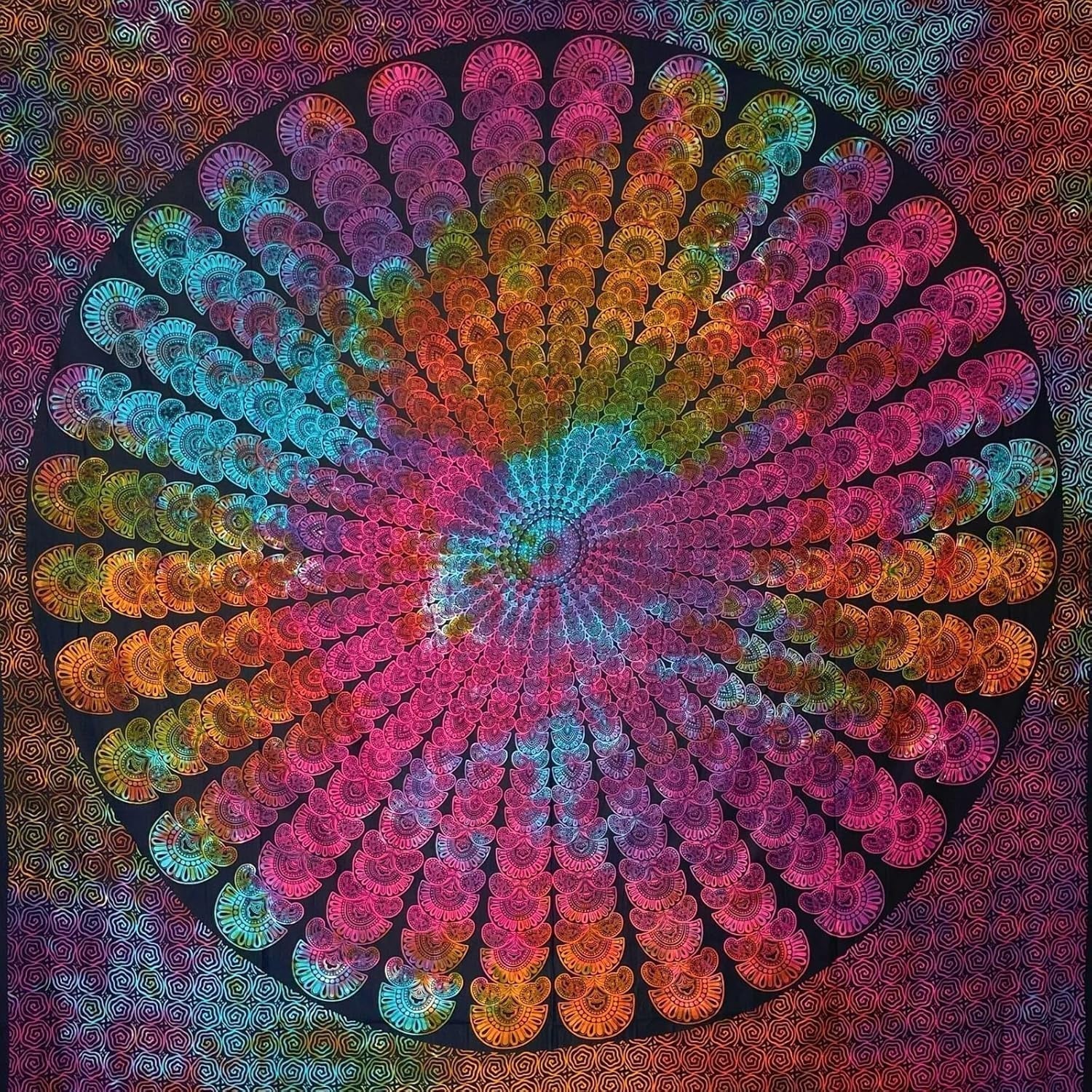 Gobeläng momomus mandala hippie eller psykedelisk xxl Hem - Tillbehör och dekorationer Naty Shop Multicolor 18 230L X 210B Cm