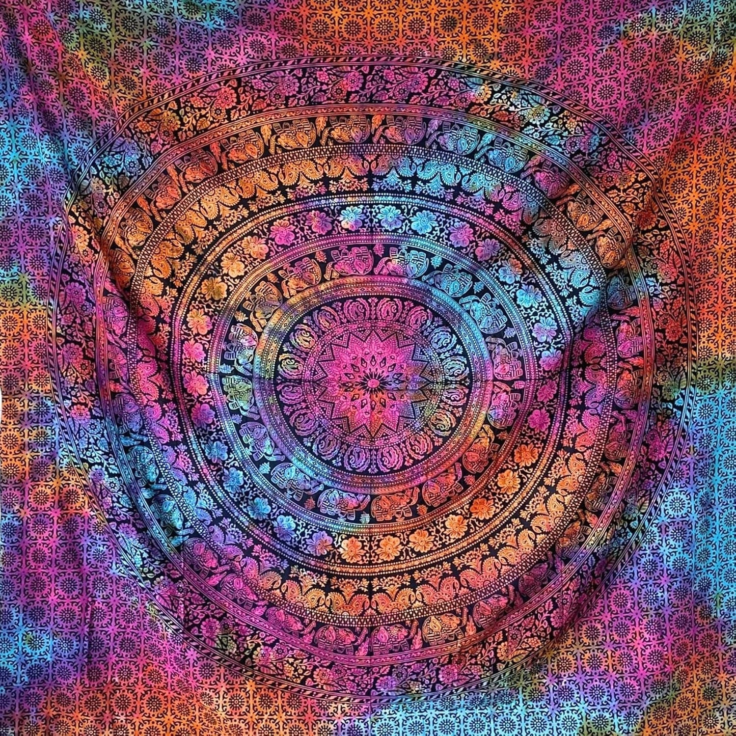 Gobeläng momomus mandala hippie eller psykedelisk xxl Hem - Tillbehör och dekorationer Naty Shop Multicolor 16 230L X 210B Cm