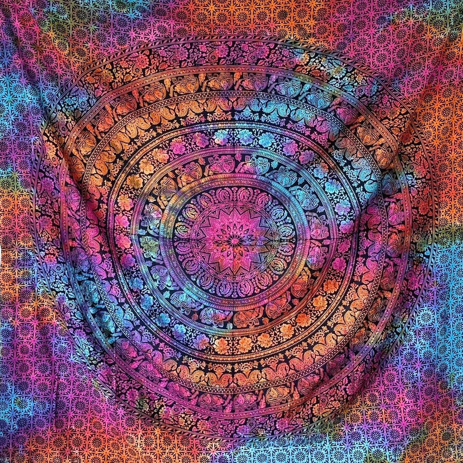 Gobeläng momomus mandala hippie eller psykedelisk xxl Hem - Tillbehör och dekorationer Naty Shop Multicolor 16 230L X 210B Cm