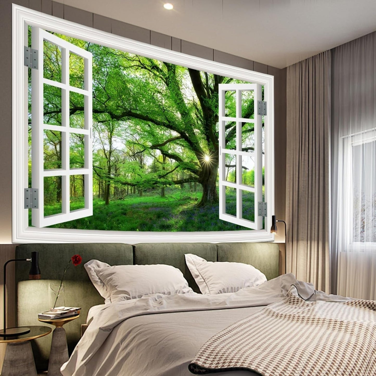 Gobeläng djungel landskap xxl skog canvas fönster Hem - Tillbehör och dekorationer Naty Shop