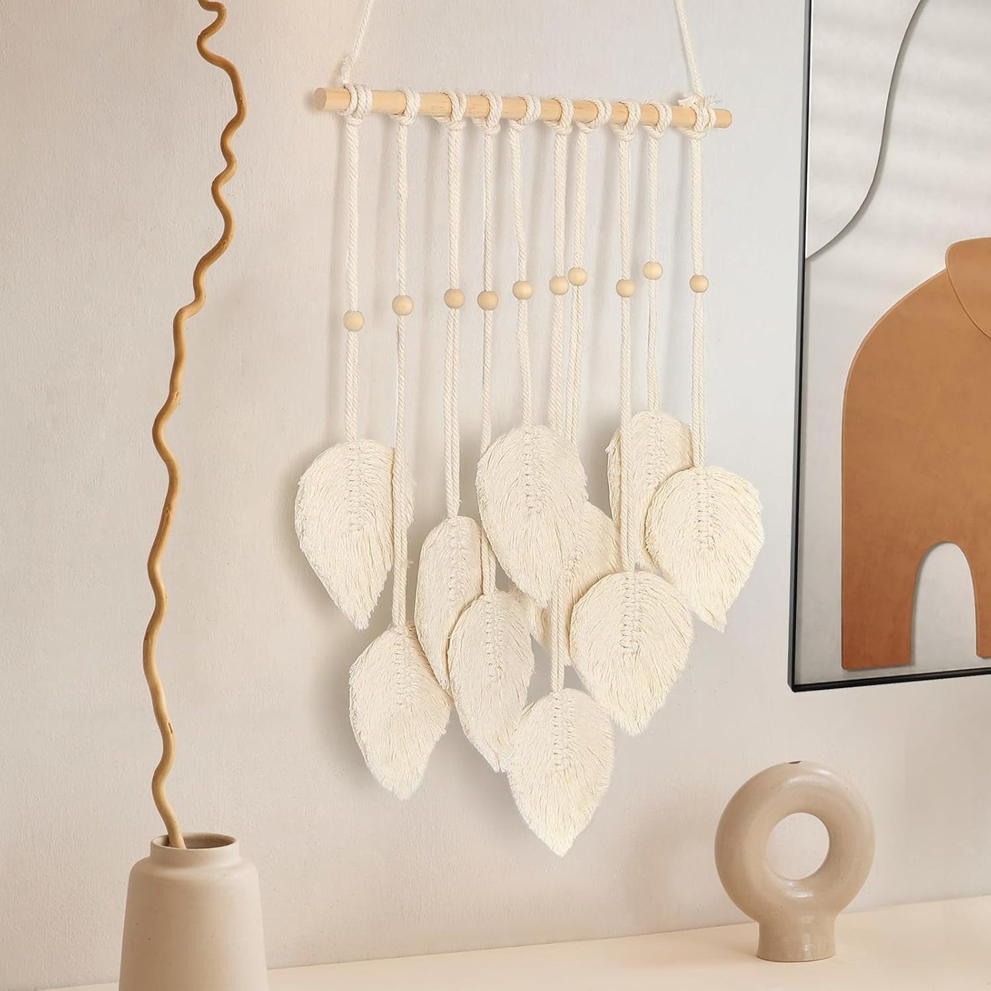 Gobeläng quatre handgjord platt krans vävda löv Hem - Tillbehör och dekorationer Naty Shop