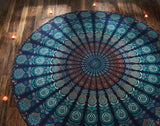 Rund gobeläng påfågel mandala centimeter rund hippie framsida Hem - Tillbehör och dekorationer Naty Shop