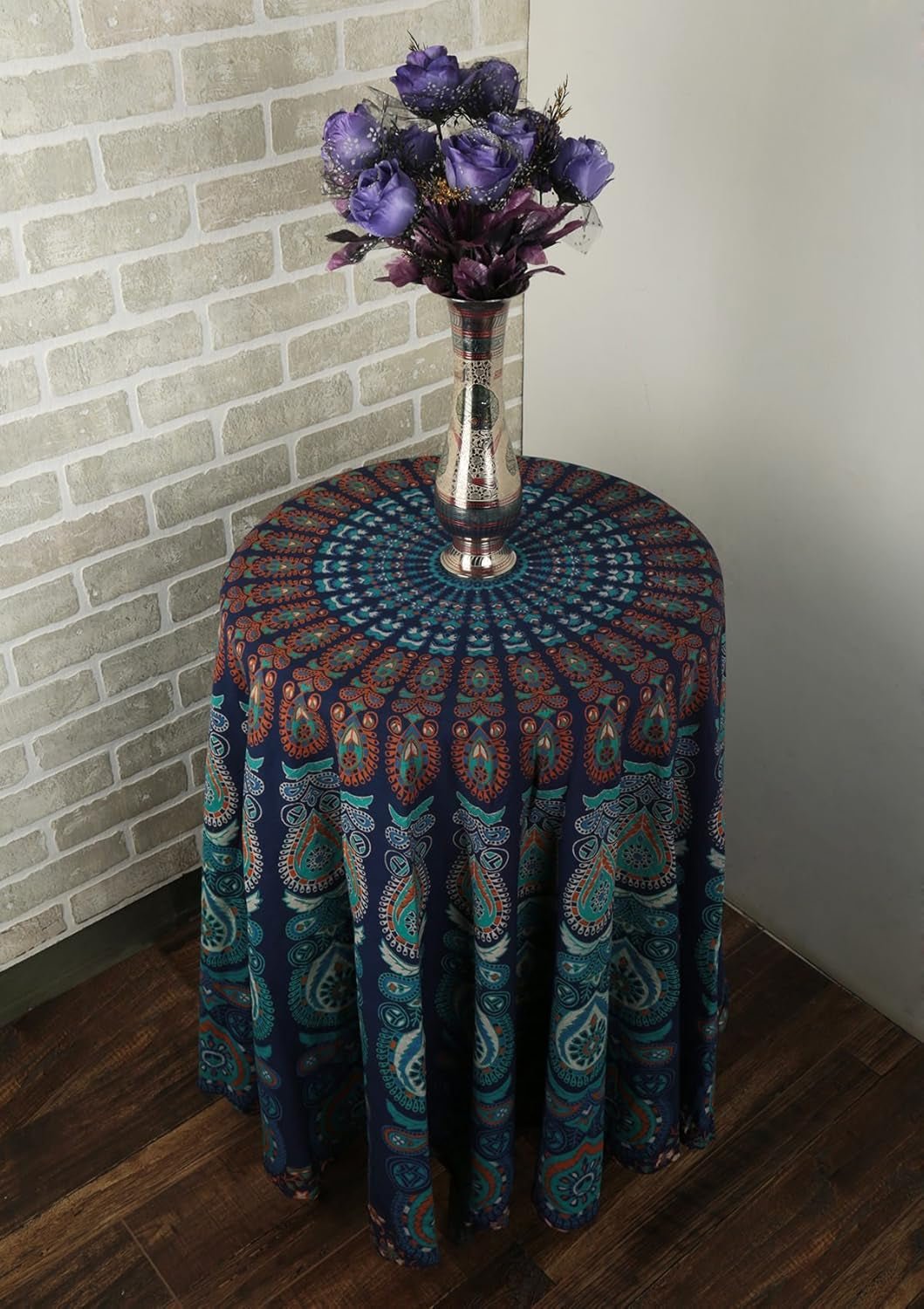 Rund gobeläng påfågel mandala centimeter rund hippie framsida Hem - Tillbehör och dekorationer Naty Shop