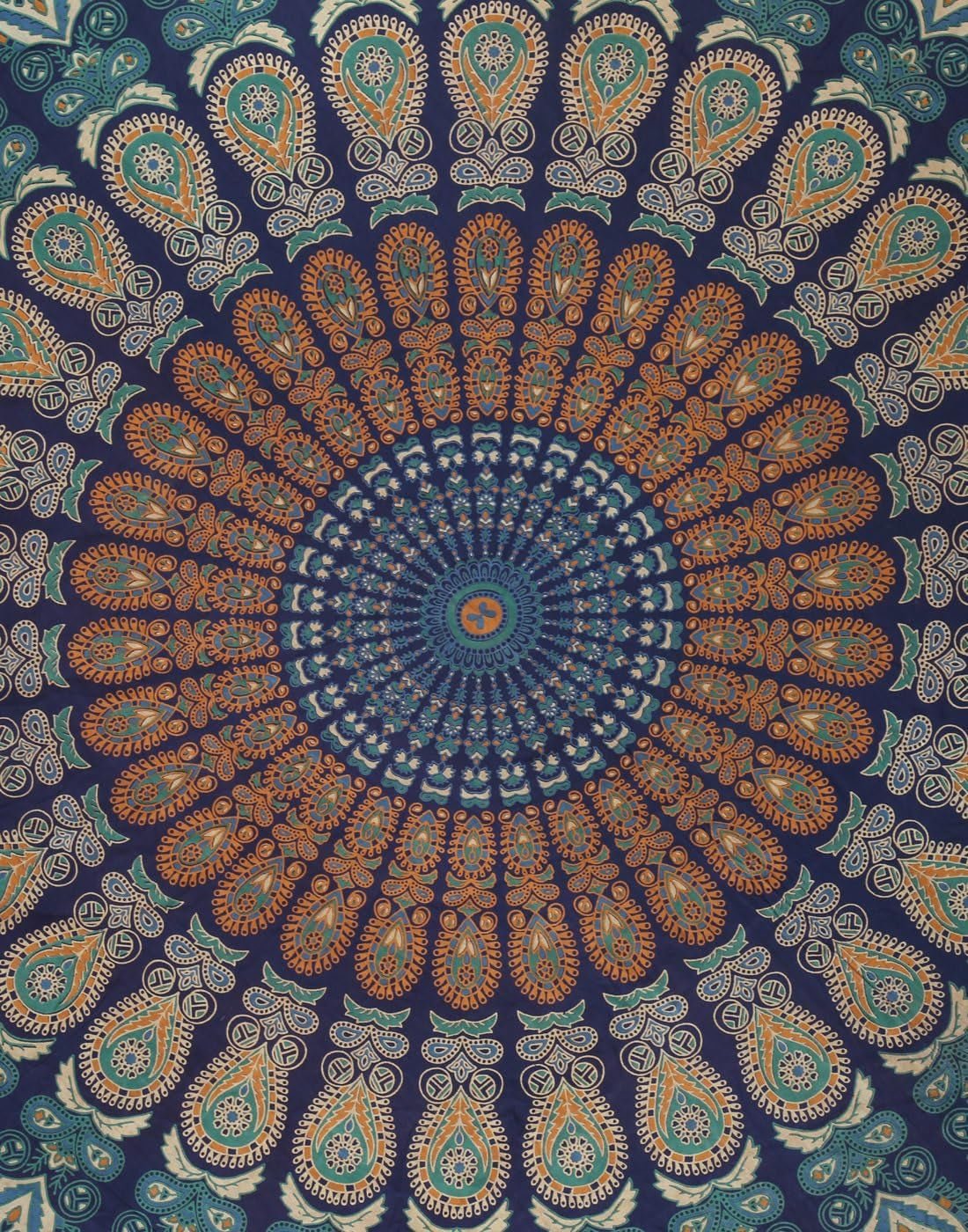 Rund gobeläng påfågel mandala centimeter rund hippie framsida Hem - Tillbehör och dekorationer Naty Shop