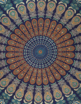 Rund gobeläng påfågel mandala centimeter rund hippie framsida Hem - Tillbehör och dekorationer Naty Shop