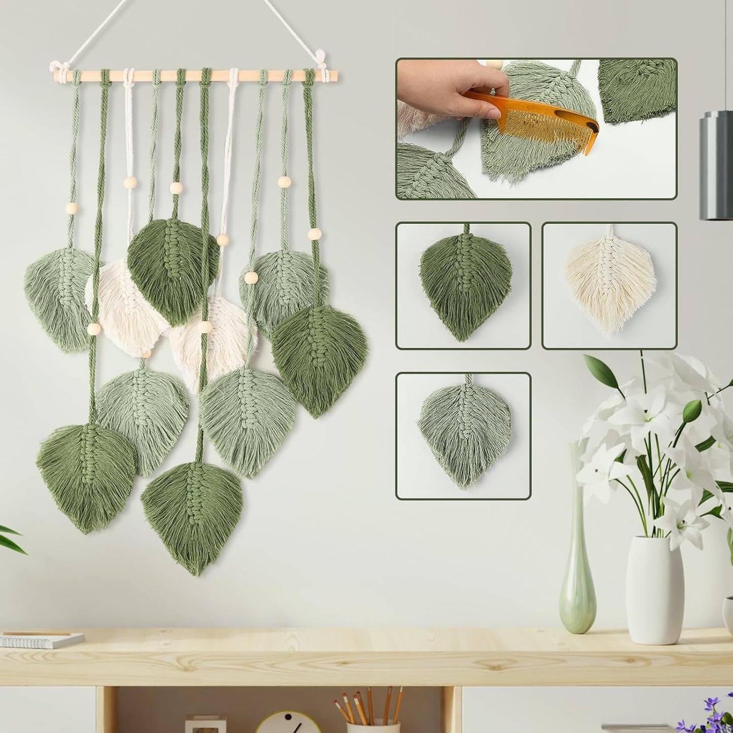Gobeläng stil fönsterdekoration 40cm grön Hem - Tillbehör och dekorationer Naty Shop