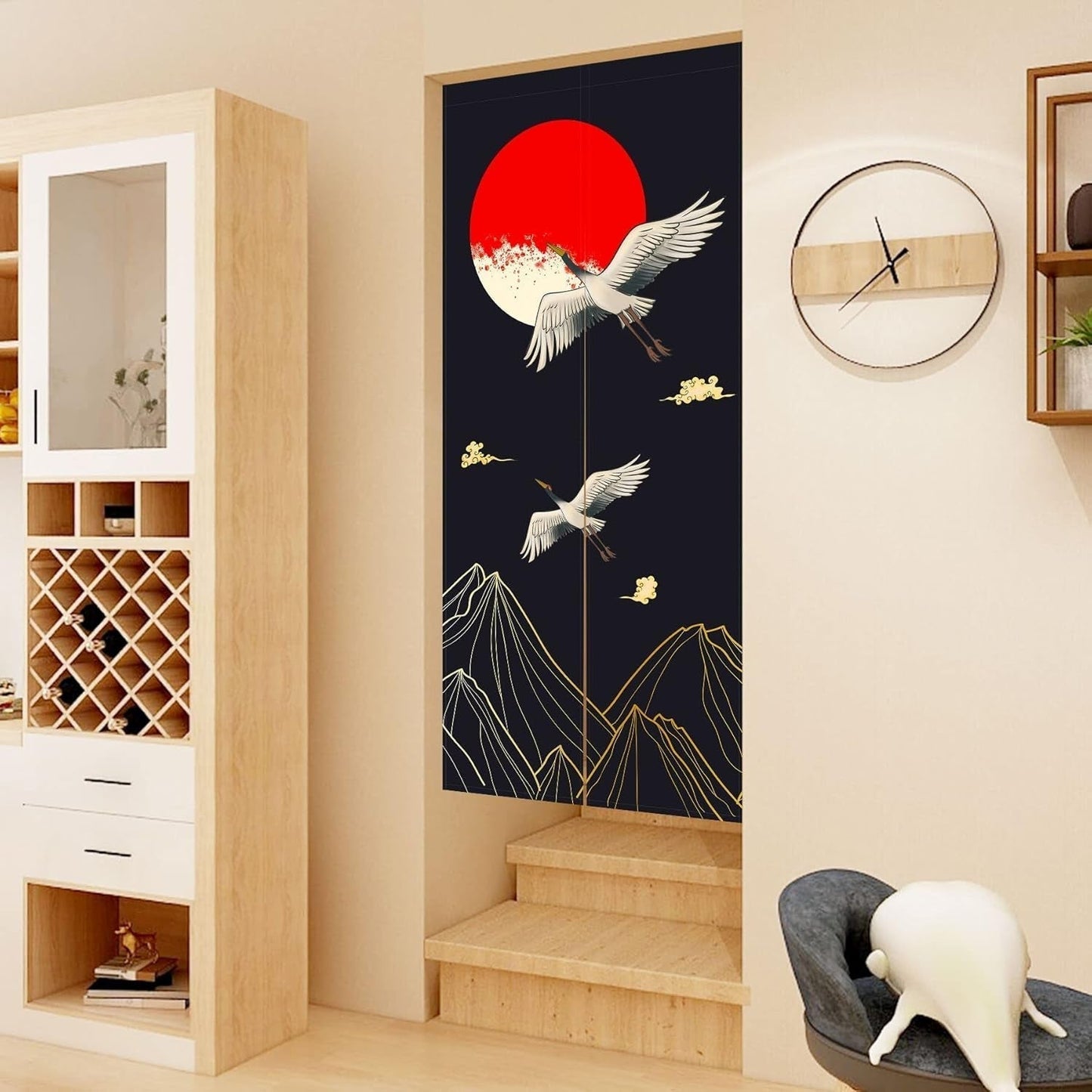 Japansk stil gobeläng tjockt linne noren långa gardiner Hem - Accessoarer och dekorationer Naty Shop