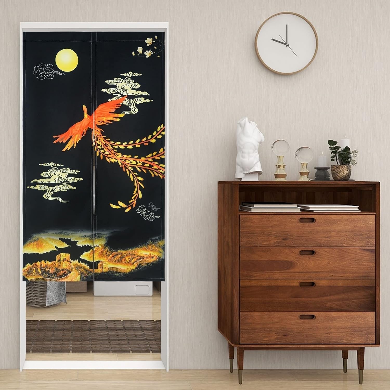 Gobeläng i japansk stil noren lång tjock dörrseparation Hem - Tillbehör och dekorationer Naty Shop H150 X B85 Cm (paket med 1)