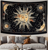 Gobeläng sol månstjärna spirituell astetisk regnbågsbomull Hem - Tillbehör och dekorationer Naty Shop Gul 210L X 140B Cm