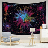 Gobeläng sol måne stjärna spirituell astetisk regnbåge bomull Hem - Tillbehör och dekorationer Naty Shop Rainbow 150L X 137B Cm