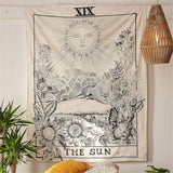 Sun tarot gobeläng Hem - Tillbehör och dekorationer Naty Shop Blå/vit 129L X 9B Cm