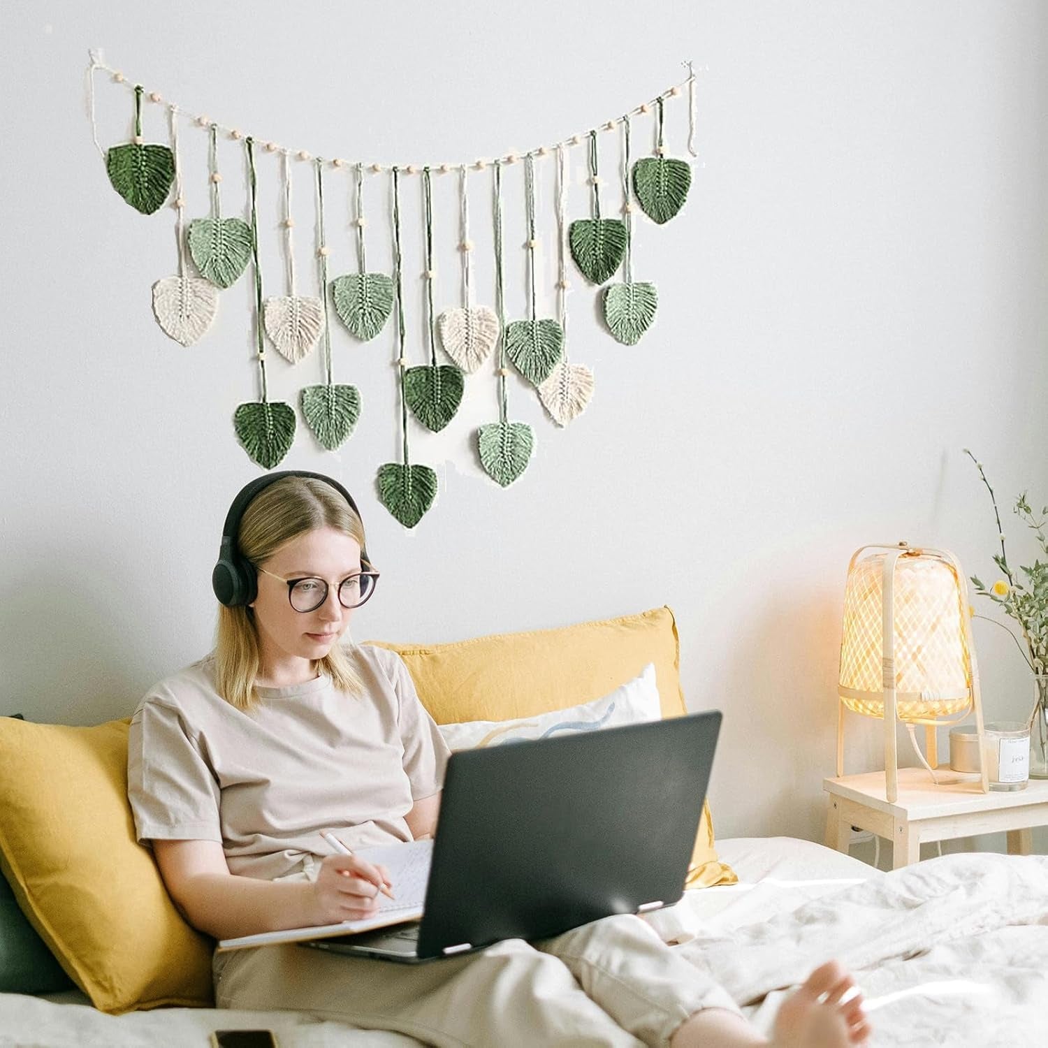 Gobeläng upphängning dekoration vävda löv Hem - Tillbehör och dekorationer Naty Shop