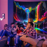 Gobeläng gobeläng planetariskt vattenfall fantasi svart ljus Hem - Tillbehör och dekorationer Naty Shop