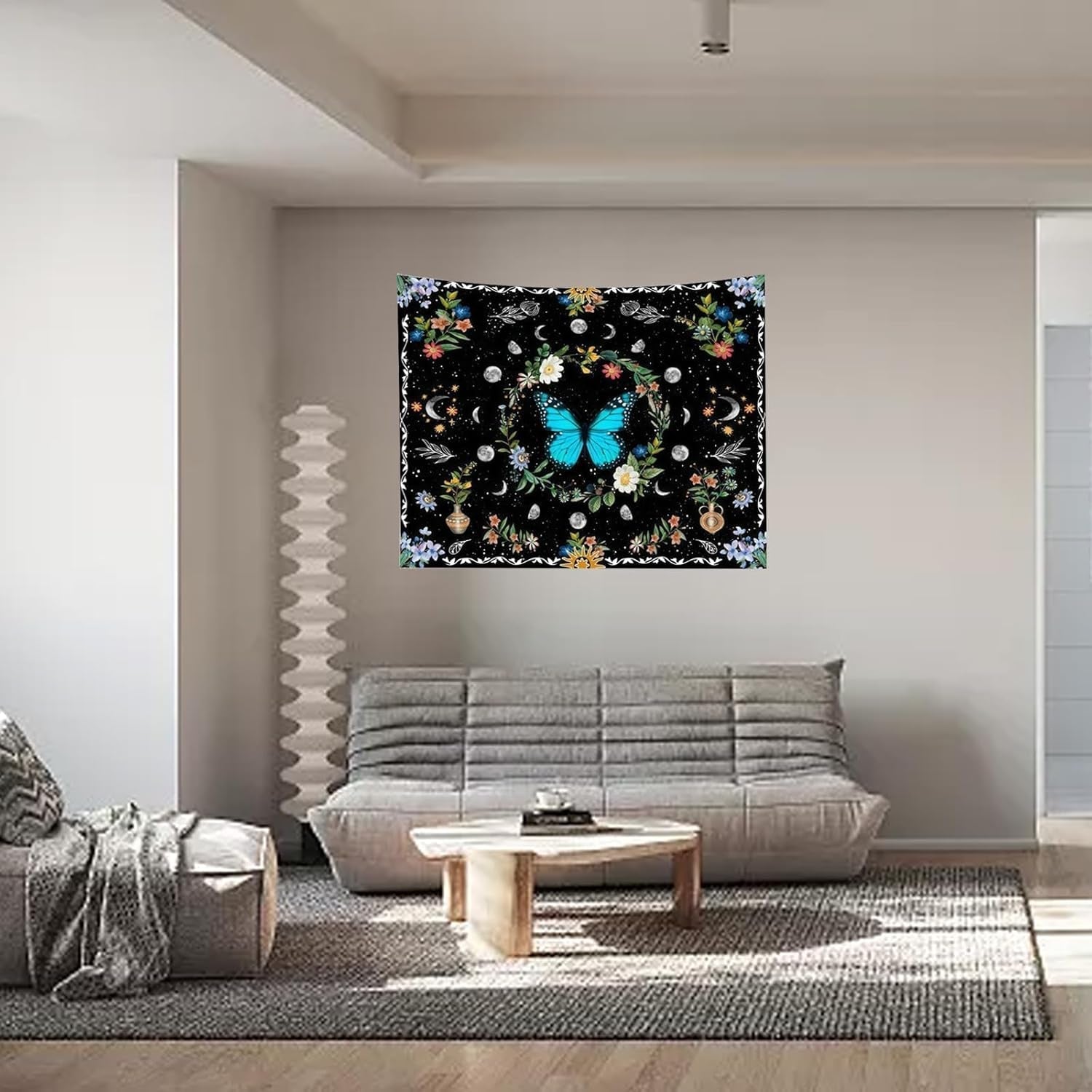 Gobeläng gobeläng gröna fjärilar borstad tyg Hem - Accessoarer och dekorationer Naty Shop