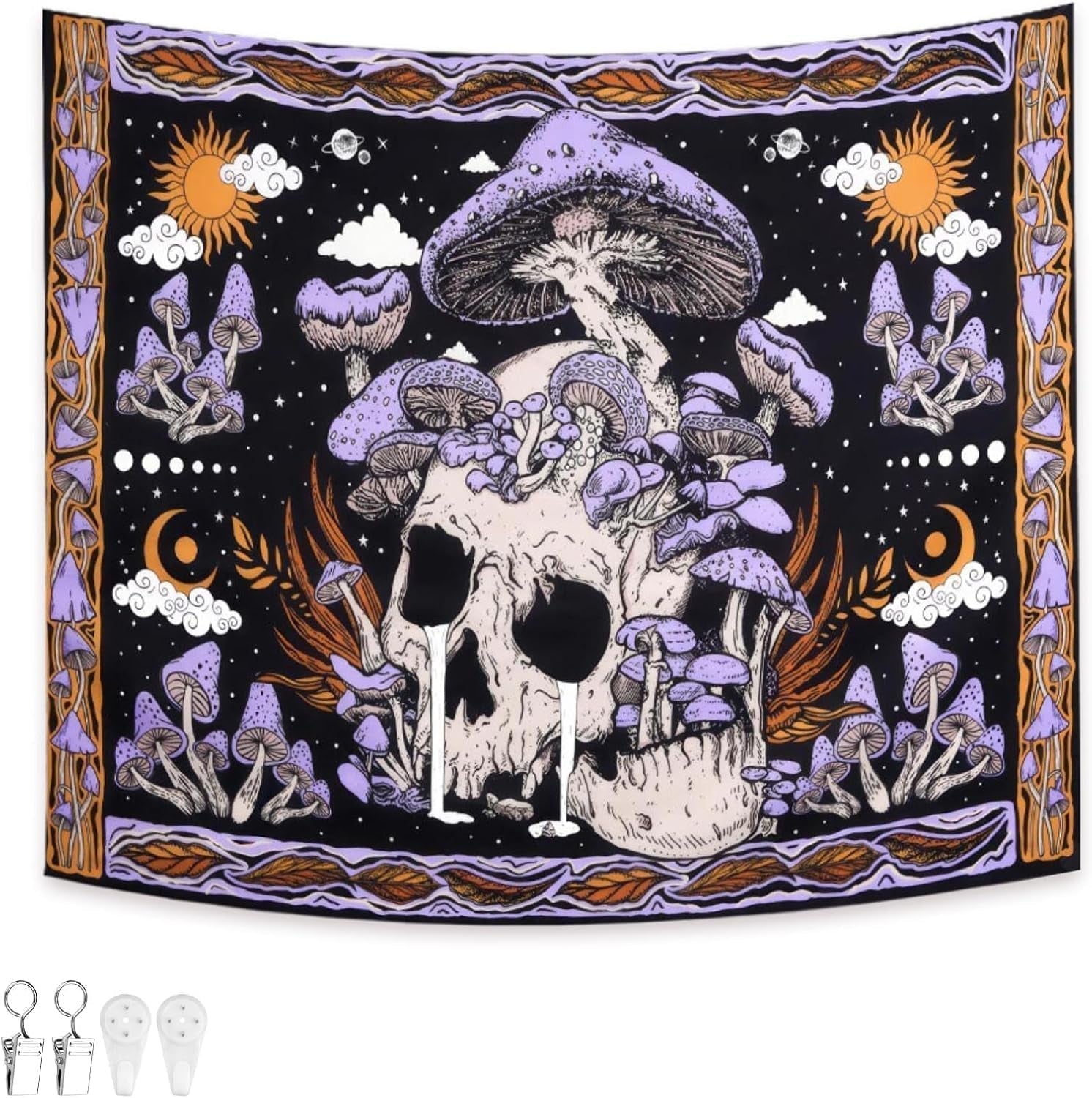Gobeläng gobeläng gröna fjärilar borstat tyg Hem - Tillbehör och dekorationer Naty Shop Violet skalle