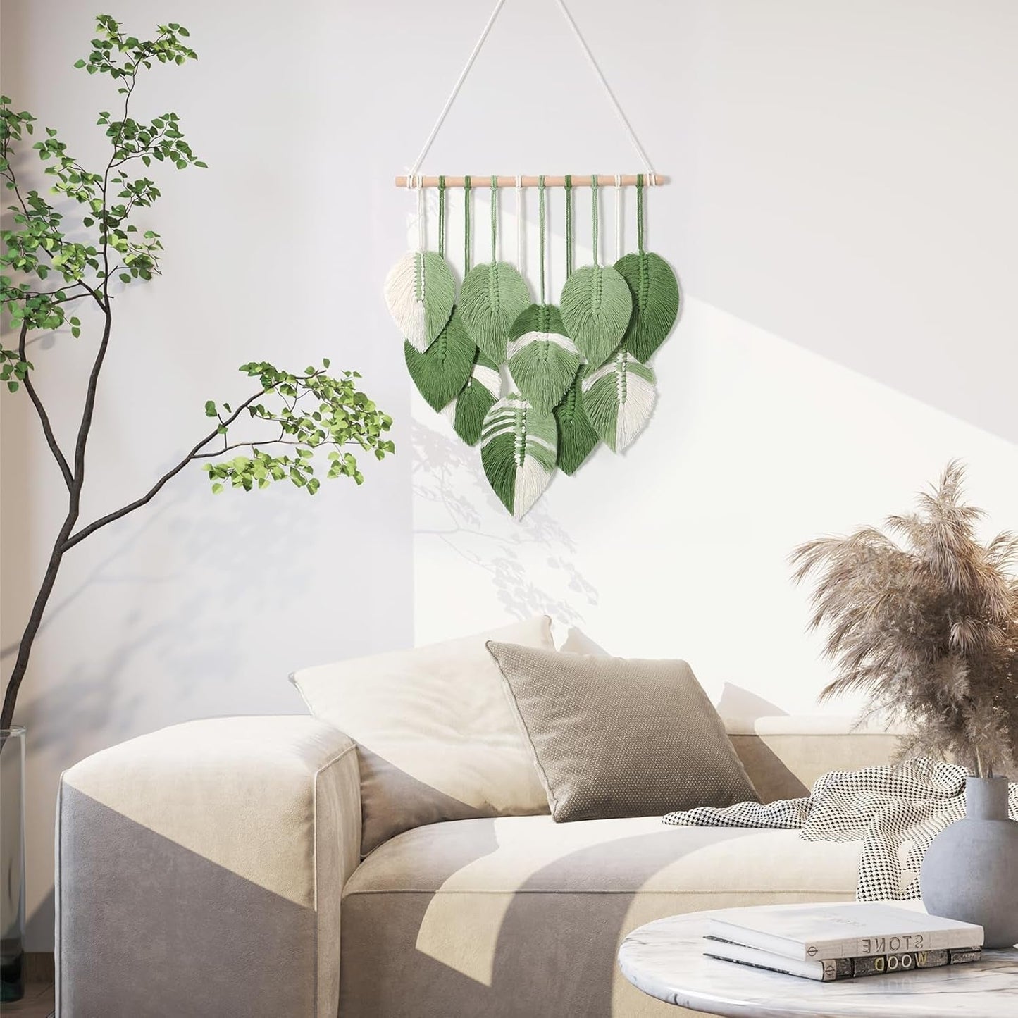 Gobeläng gobeläng gröna blad vävda för hand Hem - Tillbehör och dekorationer Naty Shop