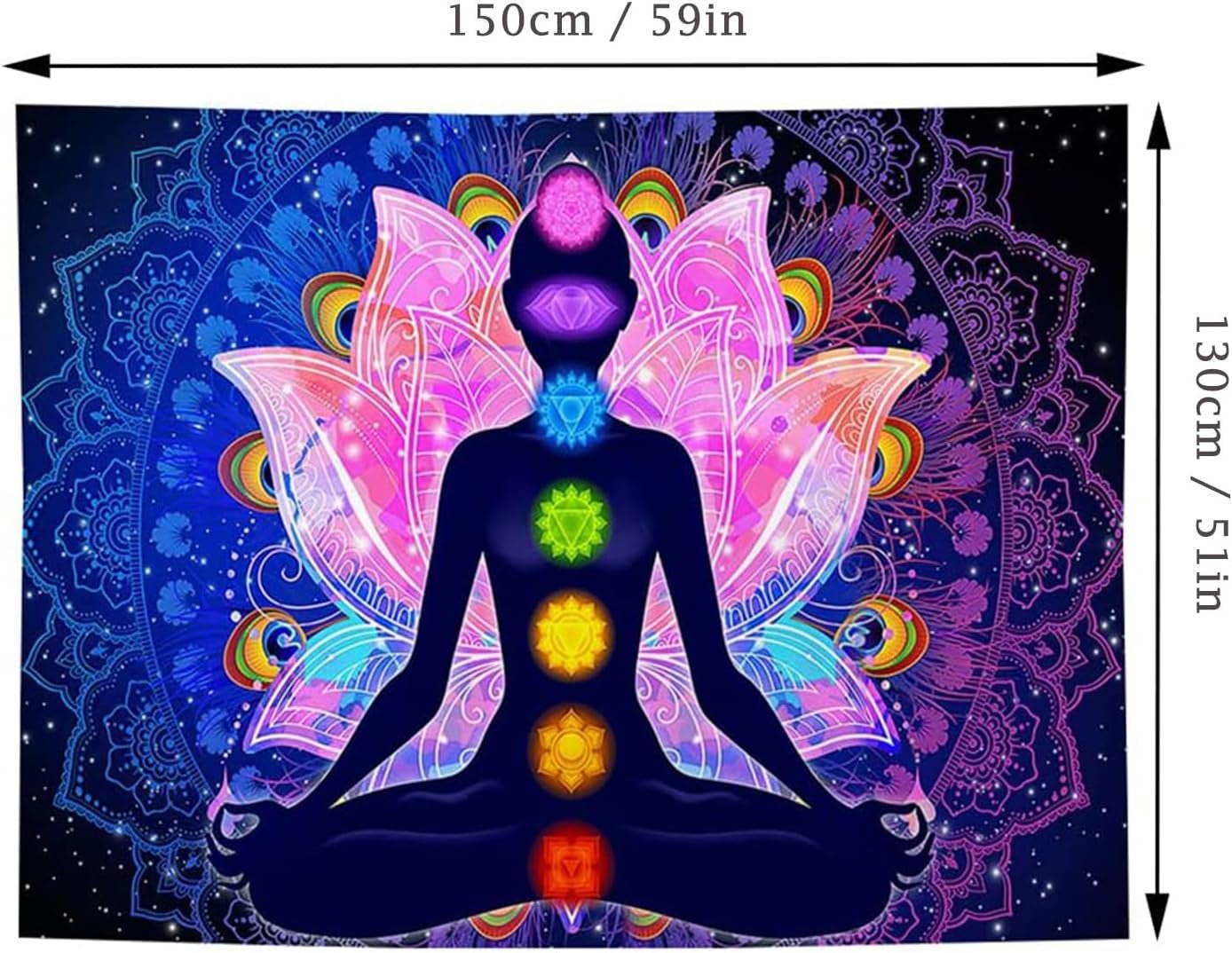 Färgglada mystiska mandala gobeläng Hem - Tillbehör och dekorationer Naty Shop