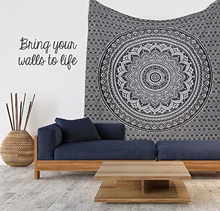 Gobeläng gobeläng mandala grå svart väggduk Hem - Accessoarer och dekorationer Naty Shop