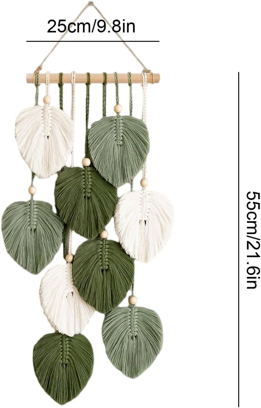 Gobeläng gobeläng träpärlor gröna löv handgjorda Hem - Tillbehör och dekorationer Naty Shop
