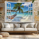 Tapestry ulticool view beach sea palm hammock Hem - Accessoarer och dekorationer Naty Shop