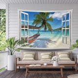 Tapestry ulticool view beach sea palm hammock Hem - Accessoarer och dekorationer Naty Shop