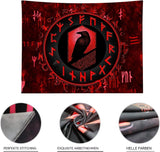 Viking gobeläng blacklight reaktiv röd meditation runor odins Hem - Tillbehör och dekorationer Naty Shop