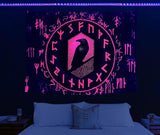 Viking gobeläng blacklight reaktiv röd meditation runor odins Hem - Tillbehör och dekorationer Naty Shop
