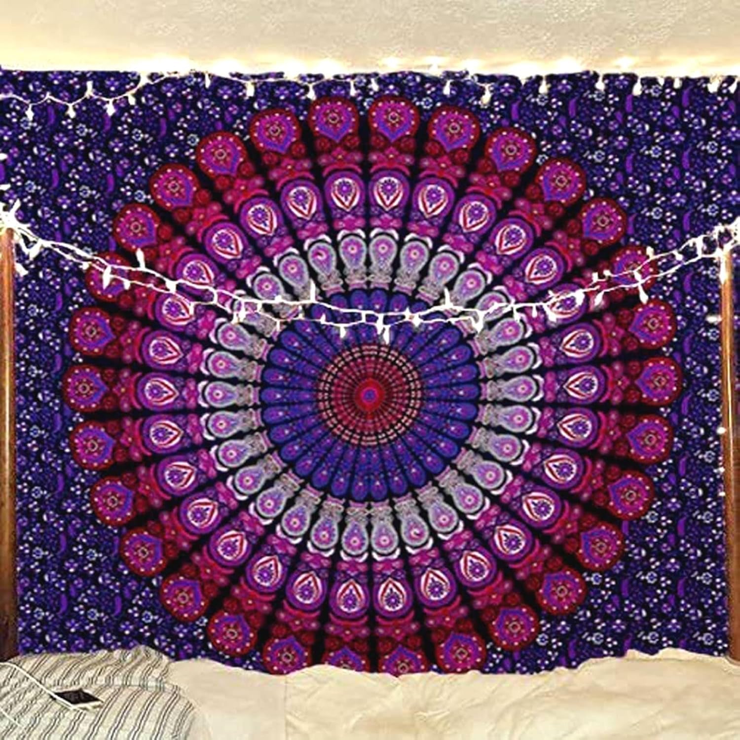 Gobeläng lila hippie strandfilt mandala indisk bomull Hem - Tillbehör och dekorationer Naty Shop Standardtitel