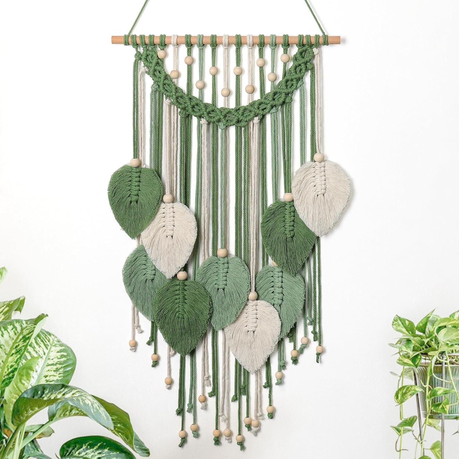 Gobeläng weldomcor gobeläng små handelspärlor träblad Hem - Tillbehör och dekorationer Naty Shop Hälsningar