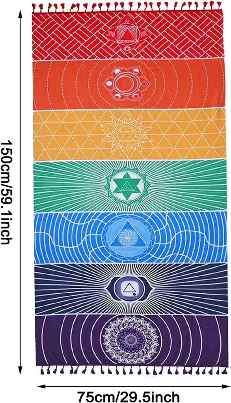 Gobeläng yoga meditation sju chakra hippie Casa - Tillbehör och dekorationer Naty Shop