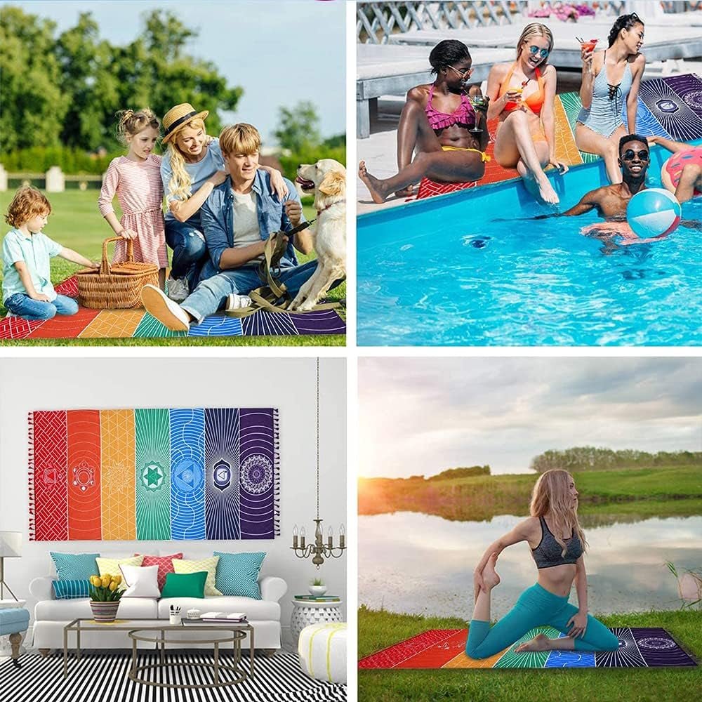 Gobeläng yoga meditation sju chakra hippie Casa - Tillbehör och dekorationer Naty Shop