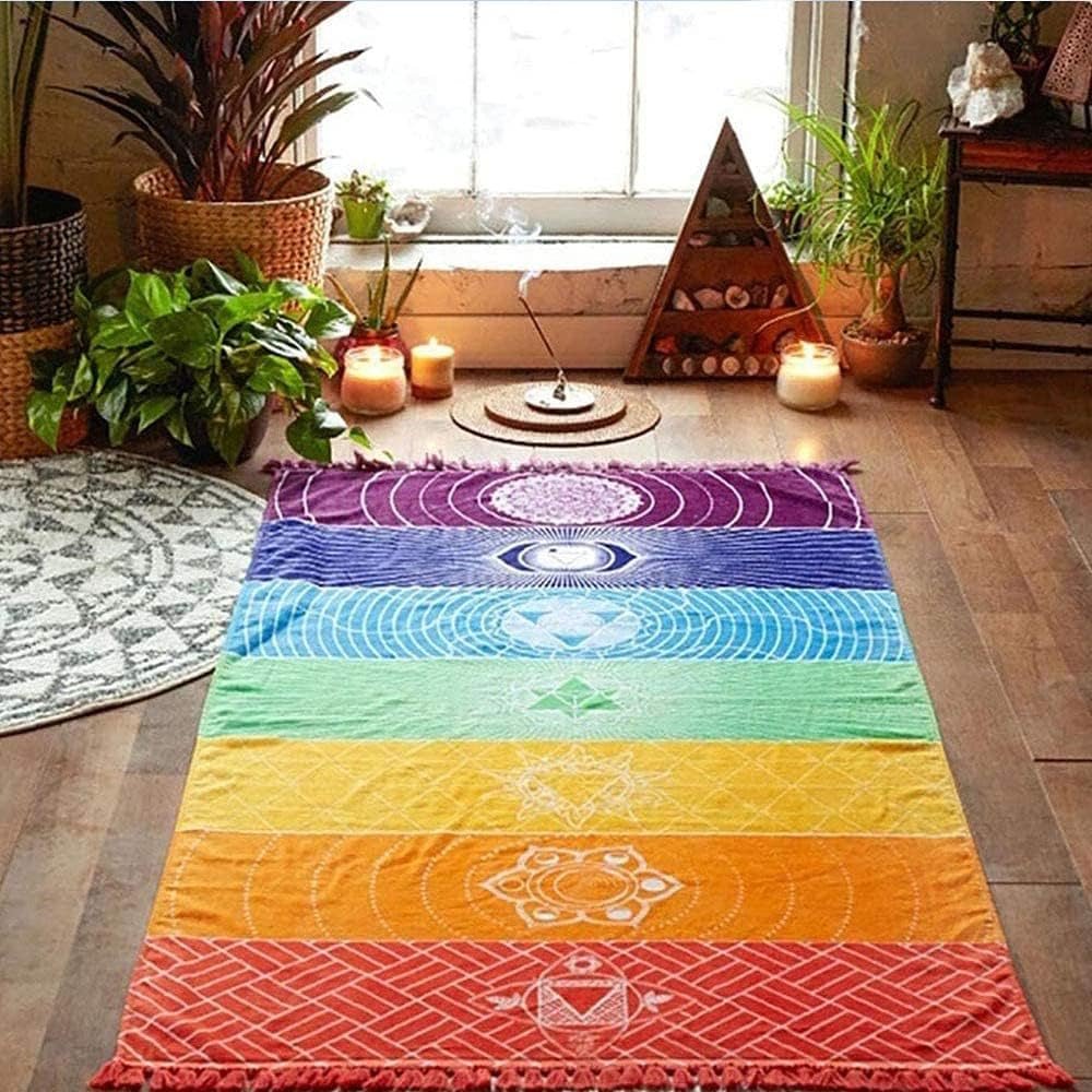 Gobeläng yoga meditation sju chakra hippie Casa - Tillbehör och dekorationer Naty Shop