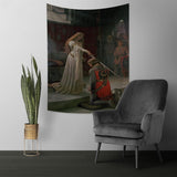 Gobeläng yongfoto riddare oljemålning medeltida England Hem - Tillbehör och dekorationer Naty Shop