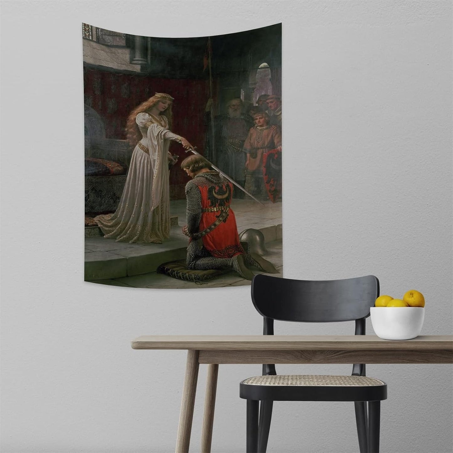 Gobeläng yongfoto riddare oljemålning medeltida England Hem - Tillbehör och dekorationer Naty Shop